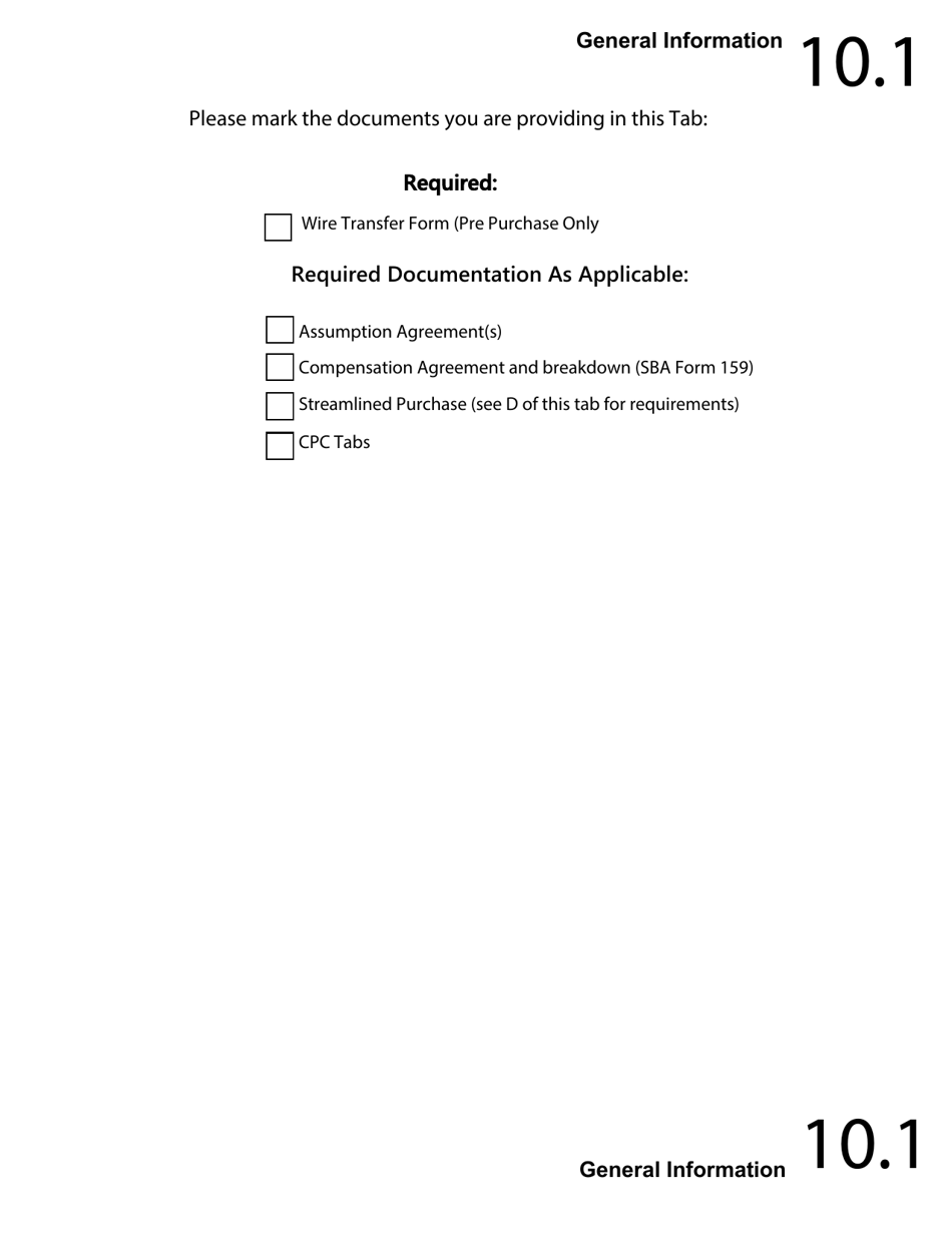 Regular 7(A) Guaranty Purchase Package Tabs, Page 15