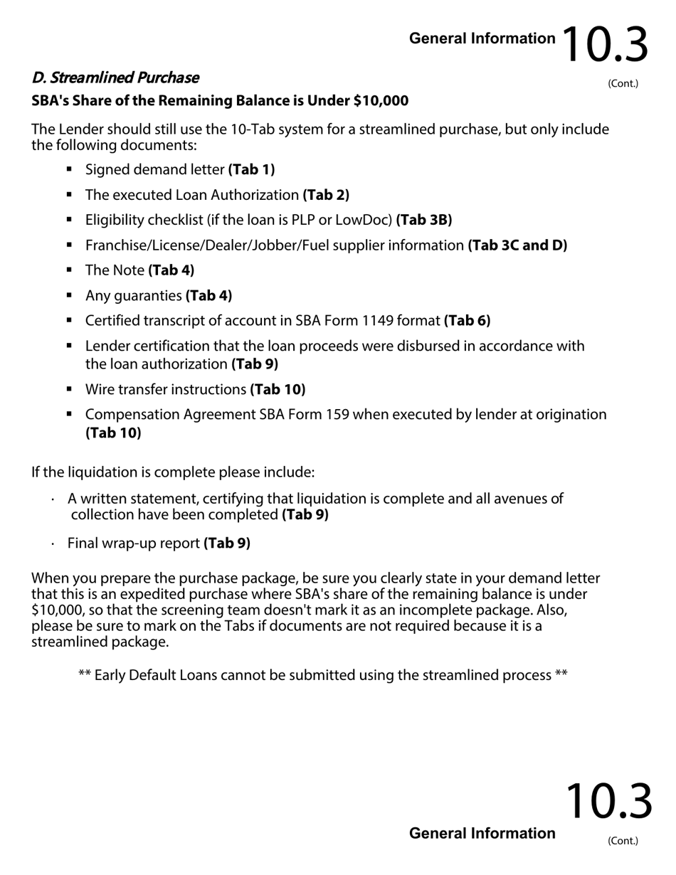 Regular 7(A) Guaranty Purchase Package Tabs, Page 17