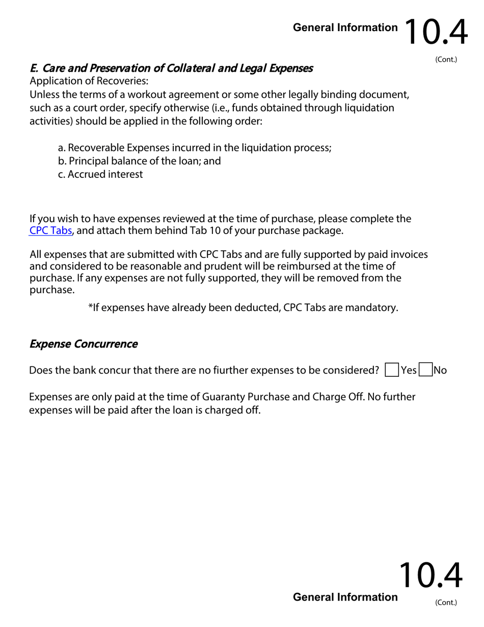 Regular 7(A) Guaranty Purchase Package Tabs, Page 18