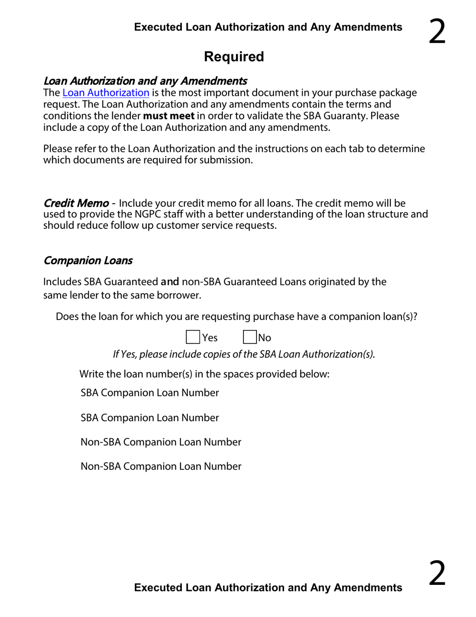 Regular 7(A) Guaranty Purchase Package Tabs, Page 3