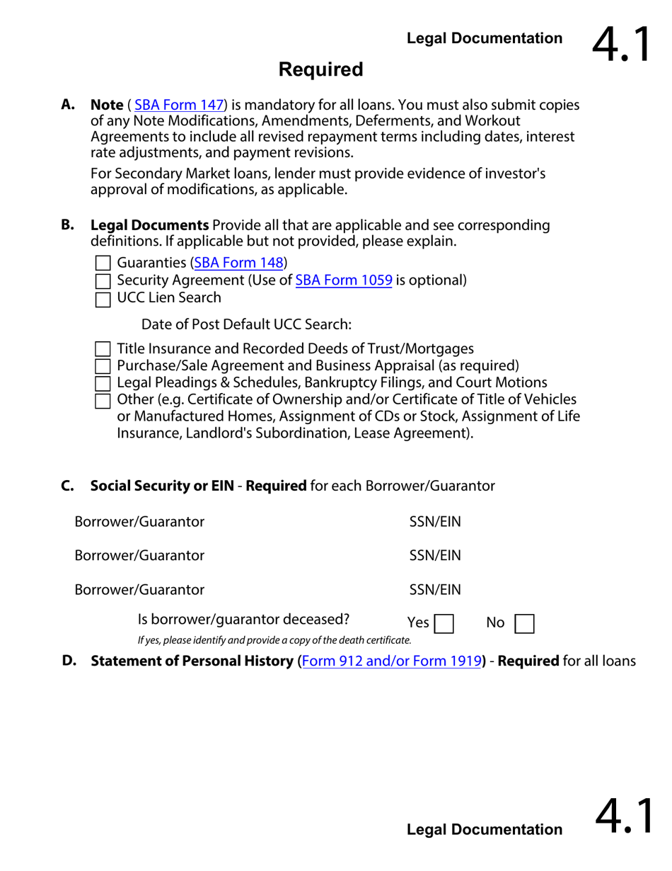 Regular 7(A) Guaranty Purchase Package Tabs, Page 6