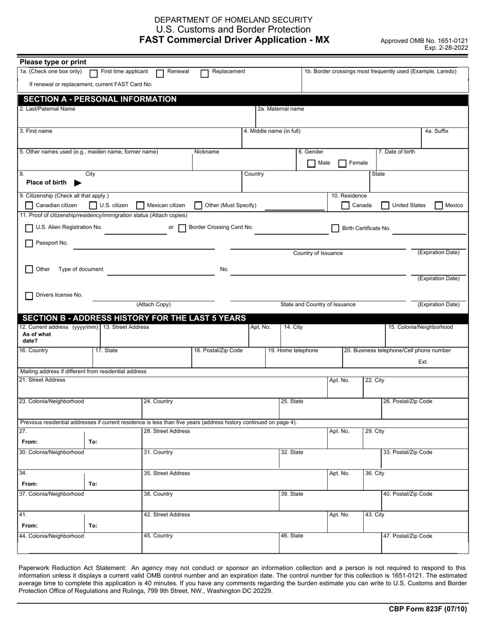 CBP Form 823F - Fill Out, Sign Online and Download Fillable PDF ...