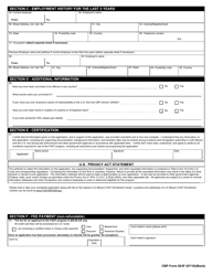CBP Form 823F Fast Commercial Driver Application - Mexico, Page 2