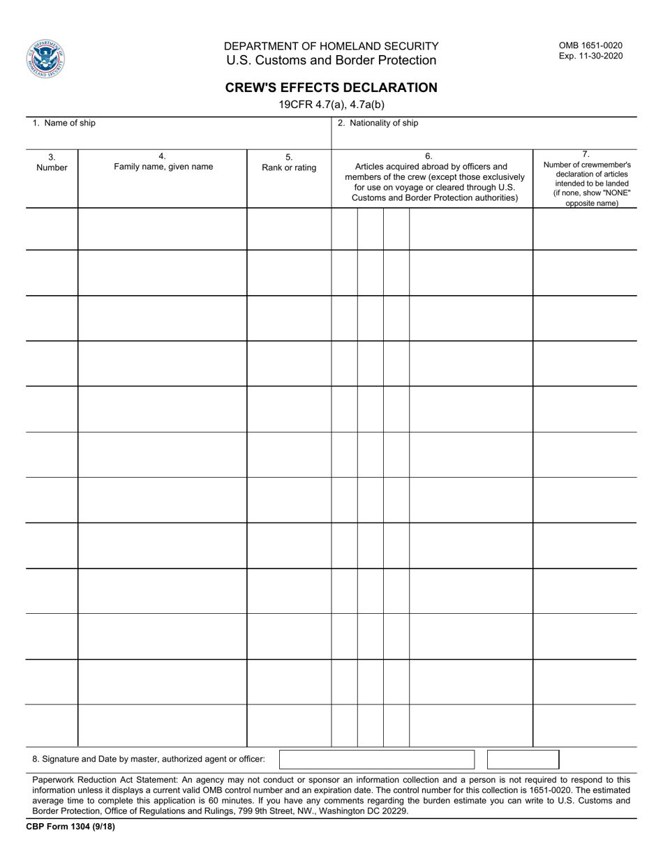 Cbp form 1304 fill out sign online and download fillable pdf