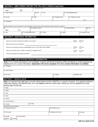 CBP Form 823S Sentri Application, Page 2