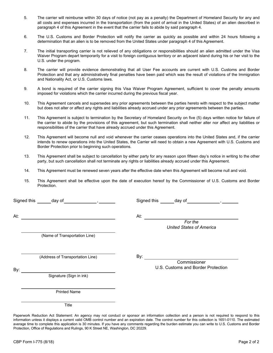 CBP Form I-775 - Fill Out, Sign Online and Download Fillable PDF ...