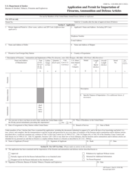 ATF Form 6 (5330.3B) Part II Application and Permit for Importation of Firearms, Ammunition and Defense Articles