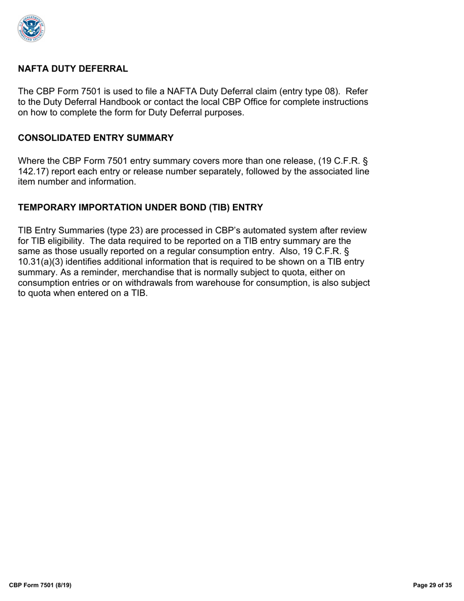 CBP Form 7501 Entry Summary, Page 29