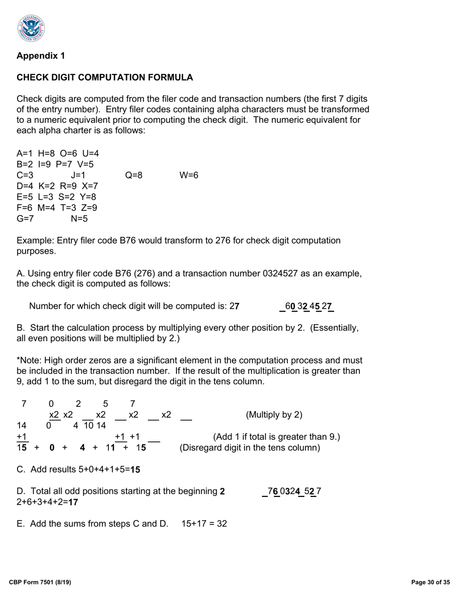 CBP Form 7501 Entry Summary, Page 30