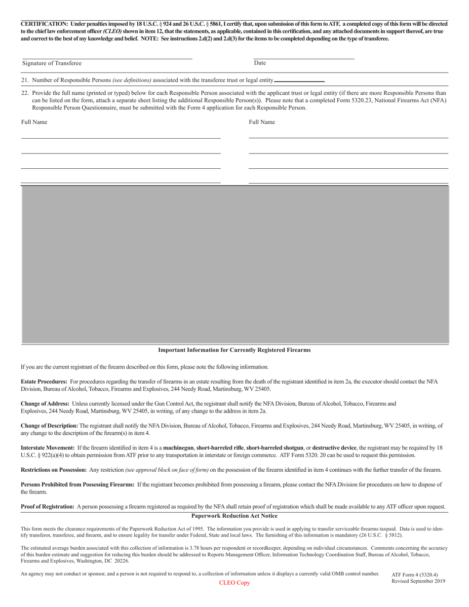 ATF Form 4 (5320.4) Application for Tax Paid Transfer and Registration of Firearm, Page 13