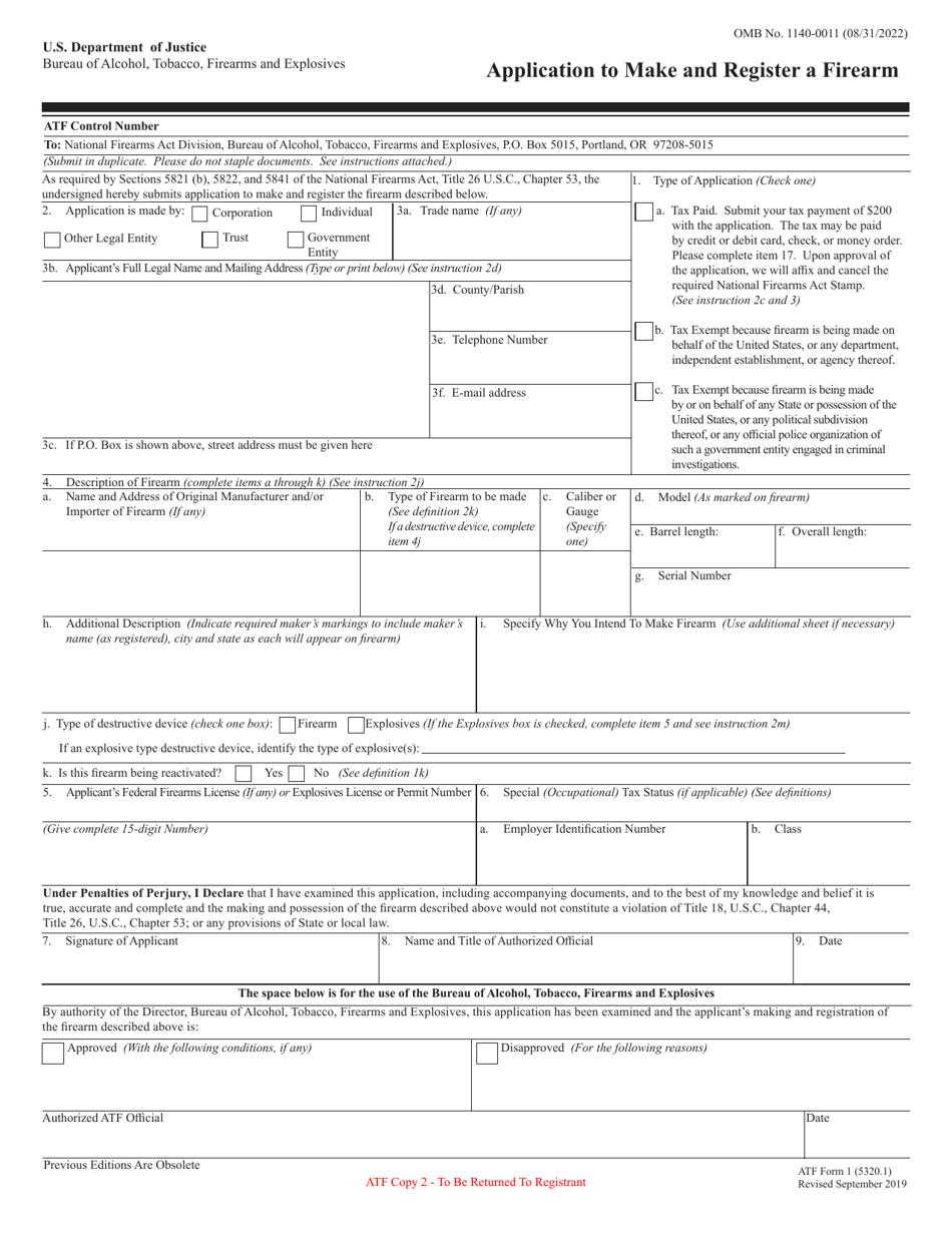 ATF Form 1 (5320.1) Application to Make and Register a Firearm, Page 8