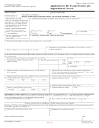 ATF Form 5 (5320.5) &quot;Application for Tax Exempt Transfer and Registration of Firearm&quot;