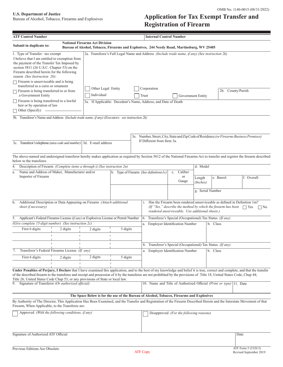 ATF Form 5 (5320.5) - Fill Out, Sign Online and Download Fillable PDF ...