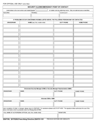 Document preview: 25 AF Form 109 Security Alarm Emergency Point of Contact