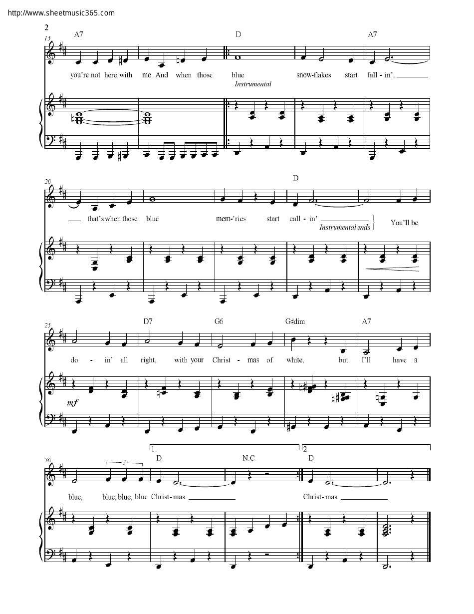 Billy Hayes and Jay W.johnson - Blue Christmas Sheet Music, Page 2