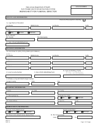 Document preview: Form REG-51 Worksheet for Funeral Director - New Jersey