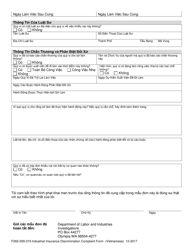 Form F262-009-319 Industrial Insurance Discrimination Complaint Form - Washington (Vietnamese), Page 2