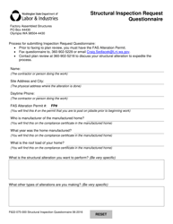 Form F622-075-000 Structural Inspection Request Questionnaire - Washington, Page 2