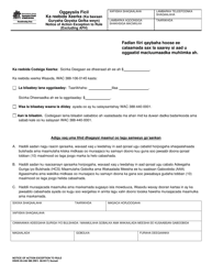 DSHS Form 05-246 Notice of Action Exception to Rule (Excluding Afh) - Washington (Somali)