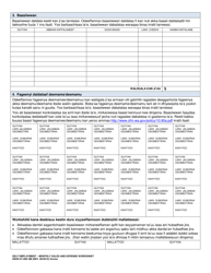 DSHS Form 07-098 Self Employment Monthly Sales and Expense Worksheet - Washington (Oromo), Page 2
