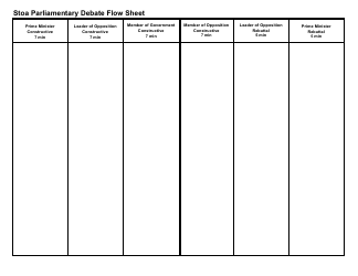 Document preview: Stoa Parliamentary Debate Flow Sheet Template