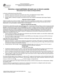 Document preview: DSHS Formulario 16-107 SP Derechos Y Responsabilidades Del Padre Que No Tiene La Custodia - Washington (Spanish)