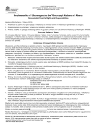 DSHS Form 16-107 KI Noncustodial Parent&#039;s Rights and Responsibilities - Washington (Kirundi)
