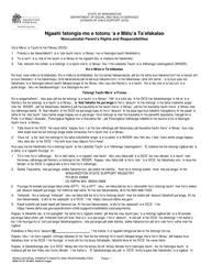 DSHS Form 16-107 TN Noncustodial Parent&#039;s Rights and Responsibilities - Washington (Tongan)