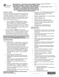 DSHS Form 16-172 Your Rights and Responsibilities When You Receive Services Offered by Aging and Long-Term Support Administration and Developmental Disabilities Administration - Washington (Kirundi)