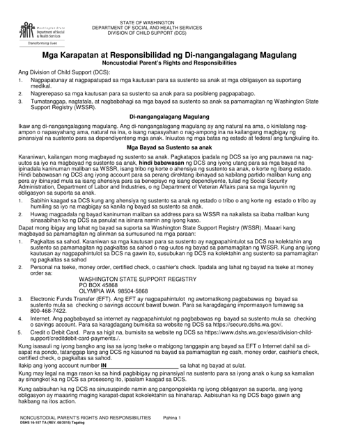 DSHS Form 16-107 TA Noncustodial Parent's Rights and Responsibilities - Washington (Tagalog)