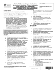 Document preview: DSHS Form 16-172 Your Rights and Responsibilities When You Receive Services Offered by Aging and Disability Services Administration and Developmental Disabilities Administration - Washington (Swahili)