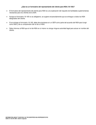 DSHS Formulario 16-195 SP Informacion Sobre Su Rol Como El Representante Identificado Para Facilidades Suplementarias Necesarias (Nsa) - Washington (Spanish), Page 3