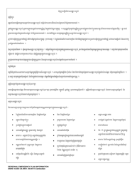 DSHS Form 16-205 Personal Emergency Plan Information - Washington (Cambodian), Page 2