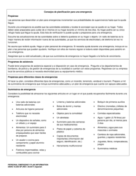 DSHS Formulario 16-205 Informacion Del Plan Personal De Emergencia - Washington (Spanish), Page 2