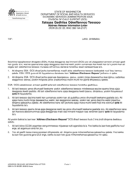 Document preview: DSHS Form 18-176 Address Release Information Letter - Washington (Oromo)