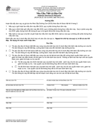 DSHS Form 18-176A Address Disclosure Request - Washington (Vietnamese)