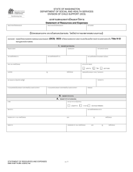 Document preview: DSHS Form 18-097 Statement of Resources and Expenses - Washington (Thai)