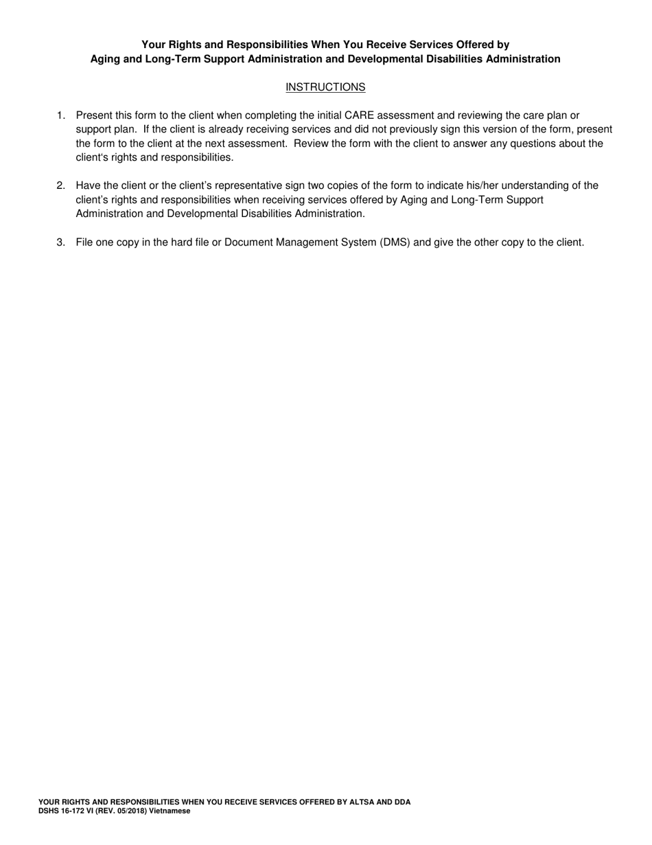 DSHS Form 16-172 Your Rights and Responsibilities When You Receive Services Offered by Aging and Disability Services Administration and Developmental Disabilities Administration - Washington (Vietnamese), Page 3