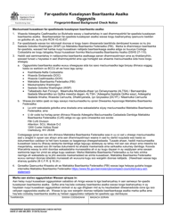 Document preview: DSHS Form 27-089 SM Fingerprint-Based Background Check Notice - Washington (Somali)
