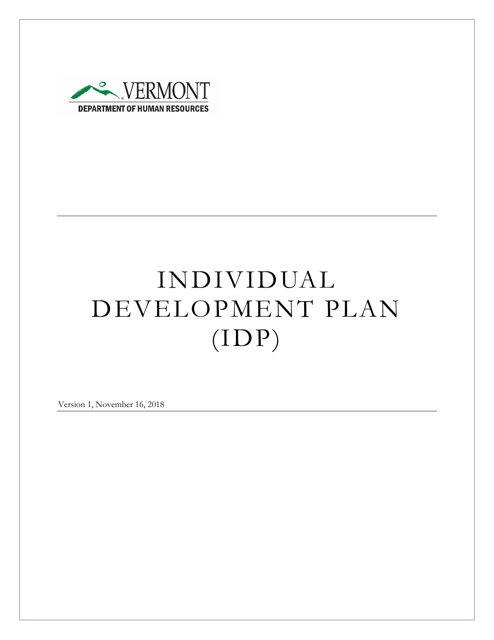 Individual Development Plan - Vermont