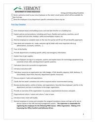 Supervisor&#039;s Hiring and Onboarding Checklist - Vermont, Page 4