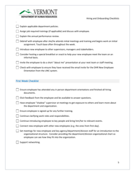 Supervisor&#039;s Hiring and Onboarding Checklist - Vermont, Page 5