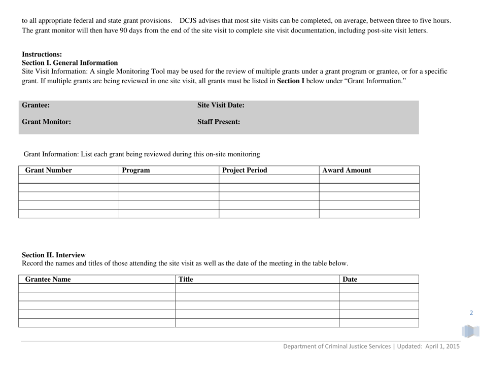 Victims Services Grant Programs Monitoring Tool - Virginia, Page 2