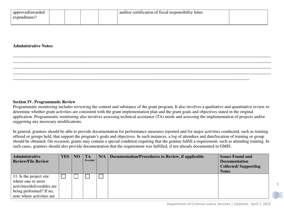 Victims Services Grant Programs Monitoring Tool - Virginia, Page 5