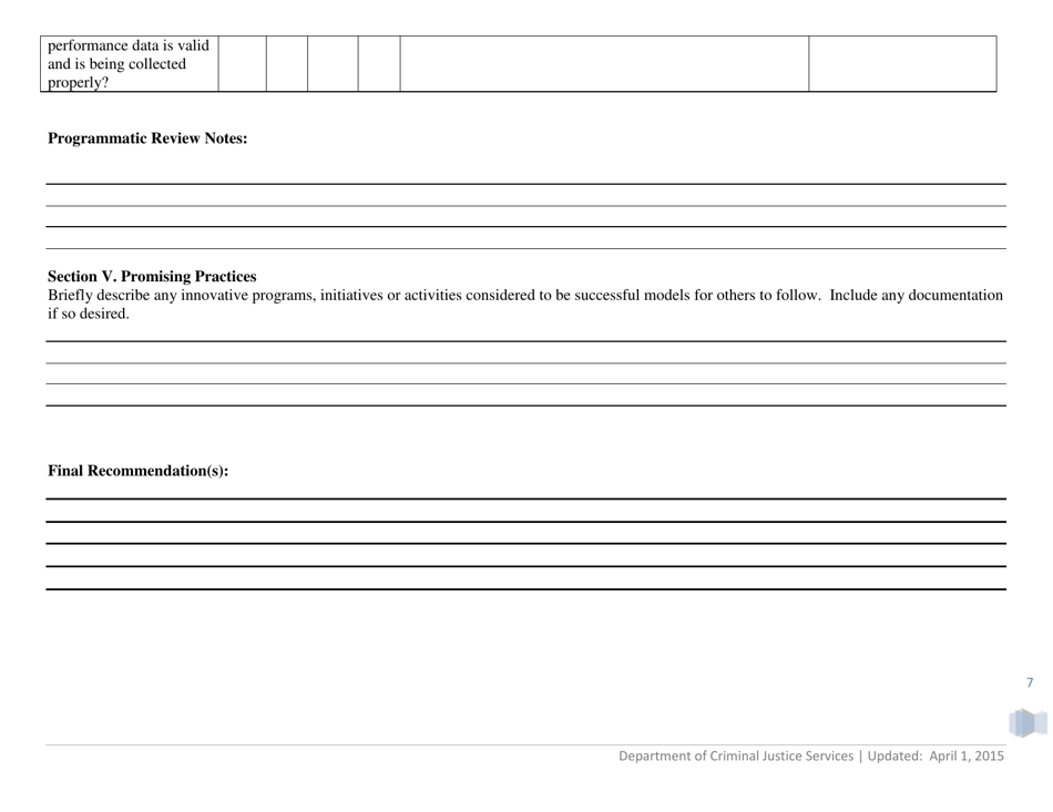 Victims Services Grant Programs Monitoring Tool - Virginia, Page 7