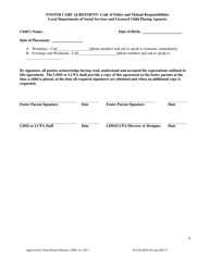 Form 032-04-0029-02 Foster Care Agreement: Code of Ethics and Mutual Responsibilities - Virginia, Page 4