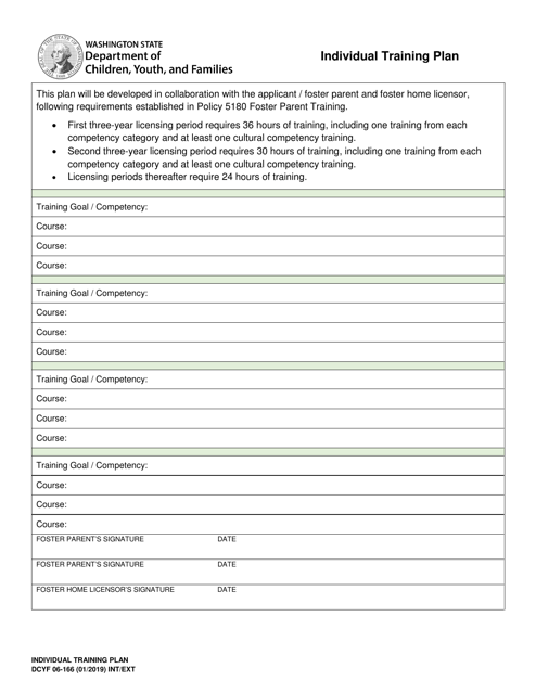 DCYF Form 06-166  Printable Pdf