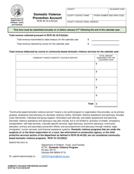 Document preview: DCYF Form 06-172 Domestic Violence Prevention Account - Washington