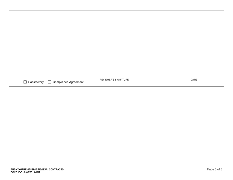 DCYF Form 10-510 Comprehensive Review: Brs / Contracts Program Review - Washington, Page 3