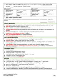 DCYF Form 13-904 Diabetes Care and Action Plan - Washington, Page 2